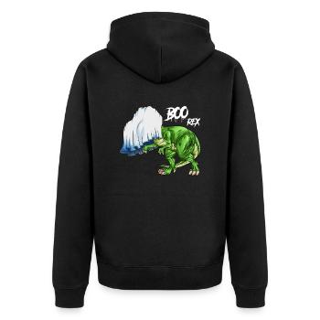 Kinder Tyrannosaurus Boo Rex Halloween Geist - Unisex Premium Bio Zip Hoodie - Schwarz - Hinten - Nico (187cm)