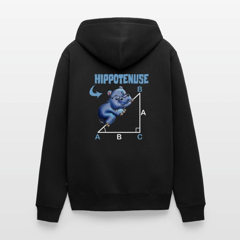 Math Hippotenuse Angular Function Hypotenuse Hippo Unisex Premium Organic Zip Hoodie