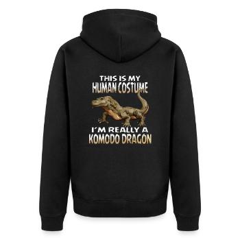 Dragon Costume Komodo dragon lizard tank lizard - Unisex Premium Organic Zip Hoodie - black - Back - Nico (187cm)