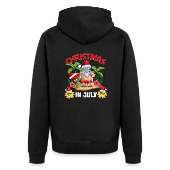 X Mass Troben Insel Weihnachtsmann Urlaub Outfit - Unisex Premium Bio Zip Hoodie - Schwarz - Hinten - Nico (187cm)