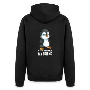 Très mince Glace mon ami Empereur Pingouin Cadeau - Veste à capuche bio Premium Unisexe - noir - Dos - Nico (187cm)
