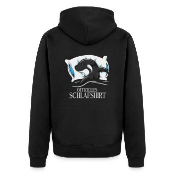 Nachthemd Pyjama Orca Schlafanzug Wal Liebhaber - Unisex Premium Bio Zip Hoodie - Schwarz - Hinten - Nico (187cm)