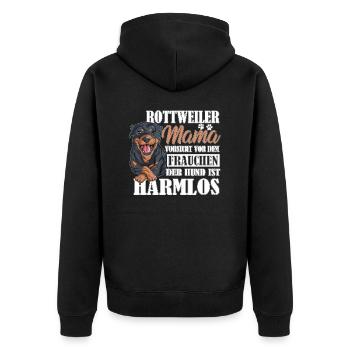 Hunderasse Rottweiler Mama Hundehalter Haustier - Unisex Premium Bio Zip Hoodie - Schwarz - Hinten - Nico (187cm)