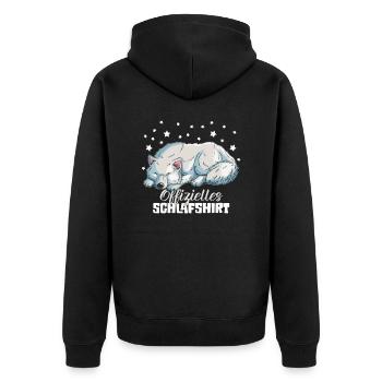 Hunde schläft Schlafender Hund Pyjama Nachthemd - Unisex Premium Bio Zip Hoodie - Schwarz - Hinten - Nico (187cm)