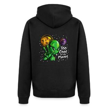 All Alien montre Peace disant de cool pour la planète - Veste à capuche bio Premium Unisexe - noir - Dos - Nico (187cm)