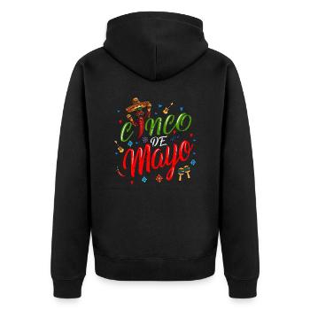 Dicton Cinco de Mayo Fan Poncho Chili Pepper Maraka - Veste à capuche bio Premium Unisexe - noir - Dos - Nico (187cm)