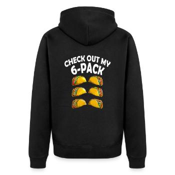 Mexico Holiday Fifth May Taco Sixpack Gym Sport - Unisex Premium Organic Zip Hoodie - black - Back - Nico (187cm)