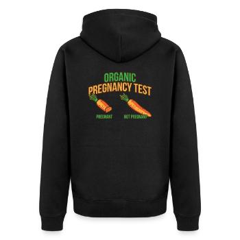 Schwangerschaft Babyparty knappern Karotten Möhren - Unisex Premium Bio Zip Hoodie - Schwarz - Hinten - Nico (187cm)