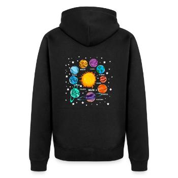Planets Sun Planetary System Space Space Fan - Unisex Premium Organic Zip Hoodie - black - Back - Nico (187cm)