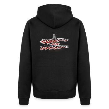 Extension du territoire - ryoiki - Veste à capuche bio Premium Unisexe - noir - Dos - Nico (187cm)