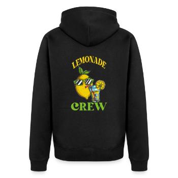 Zitronen Crew Limo Zitronengeschenk Lemon Fan - Unisex Premium Bio Zip Hoodie - Schwarz - Hinten - Nico (187cm)