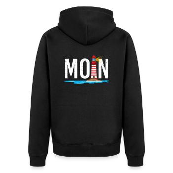Mot bas allemand plage Mer Baltique disant Mer du Nord - Veste à capuche bio Premium Unisexe - noir - Dos - Nico (187cm)