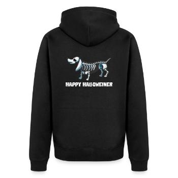 Halloween teckel Propriétaire de chien Happy Halloweiner - Veste à capuche bio Premium Unisexe - noir - Dos - Nico (187cm)