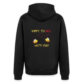 Cute Bumblebees Happy to Bee with you Couples in Love - Unisex Premium Organic Zip Hoodie - black - Back - Nico (187cm)