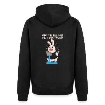 Lapin lourd sur la balance Tshirt trop lourd - Veste à capuche bio Premium Unisexe - noir - Dos - Nico (187cm)