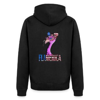 Flamingo USA Flag American US Flag Bird - Veste à capuche bio Premium Unisexe - noir - Dos - Nico (187cm)