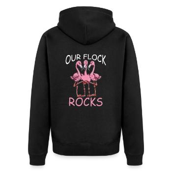 Pink Flamingo Costume Oiseau Nos Rochers de Troupeau - Veste à capuche bio Premium Unisexe - noir - Dos - Nico (187cm)