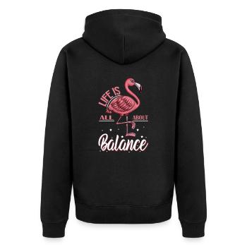 Pink Flamingo Costume Bird Life tout sur Balance - Veste à capuche bio Premium Unisexe - noir - Dos - Nico (187cm)