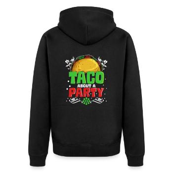 Taco à propos d’une fête Mexique Amants mangeant des tacos - Veste à capuche bio Premium Unisexe - noir - Dos - Nico (187cm)
