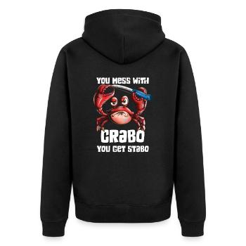 Krabben Krebse Krebstiere Sternzeichen Krabbe - Unisex Premium Bio Zip Hoodie - Schwarz - Hinten - Nico (187cm)