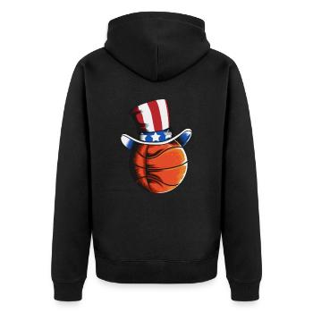 Drôle de joueur de basket-ball américain - Veste à capuche bio Premium Unisexe - noir - Dos - Nico (187cm)