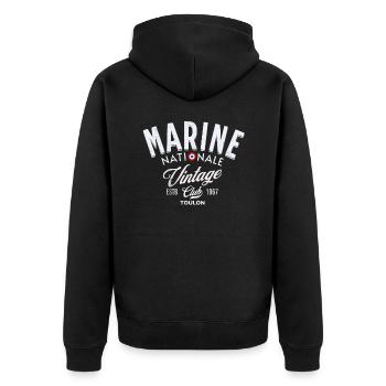 Marine nationale vintage club - Veste à capuche bio Premium Unisexe - noir - Dos - Nico (187cm)
