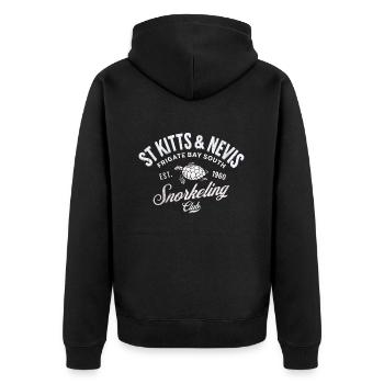 St. Kitts und Nevis Schnorchelclub - Unisex Premium Bio Zip Hoodie - Schwarz - Hinten - Nico (187cm)