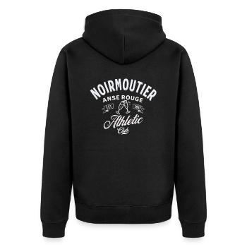 Noirmoutier Anse rouge Athletic club - Veste à capuche bio Premium Unisexe - noir - Dos - Nico (187cm)