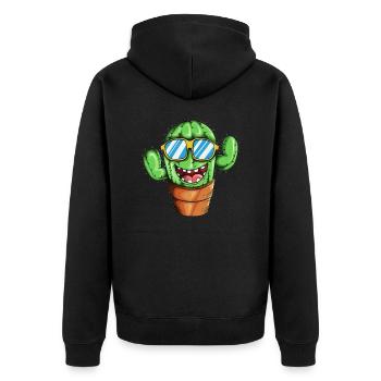 Gartenpflanze Zimmerpflanzen Kaktus Naturfreund - Unisex Premium Bio Zip Hoodie - Schwarz - Hinten - Nico (187cm)