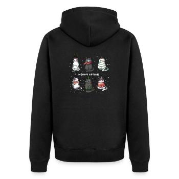 Chat de Noël Miaou Catmas Chaton Costume - Veste à capuche bio Premium Unisexe - noir - Dos - Nico (187cm)