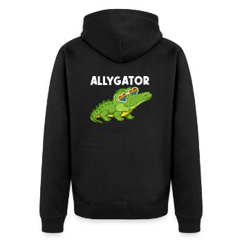 T-shirt LGBTQ Reptile arc-en-ciel Allygator Pride - Veste à capuche bio Premium Unisexe - noir - Dos - Nico (187cm)