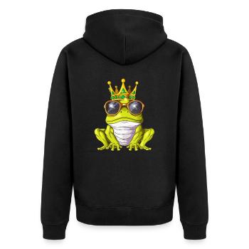 Cool Grenouille Prince Royauté Crapauds Roi Couronne - Veste à capuche bio Premium Unisexe - noir - Dos - Nico (187cm)