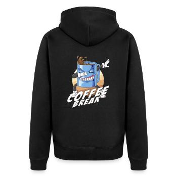 Wilder Dabbing Kaffeebecher Morgenkaffee Pause - Unisex Premium Bio Zip Hoodie - Schwarz - Hinten - Nico (187cm)