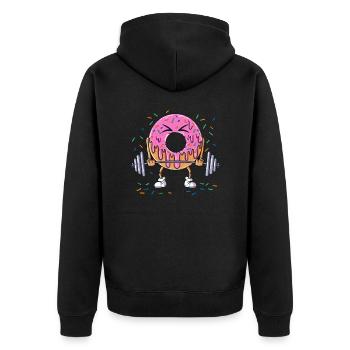 Beignet Levage Poids Échange Entraînement Gym Entraînement - Veste à capuche bio Premium Unisexe - noir - Dos - Nico (187cm)