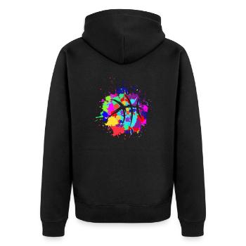 Basketball Basketballspieler Überraschungsoutfit - Unisex Premium Bio Zip Hoodie - Schwarz - Hinten - Nico (187cm)