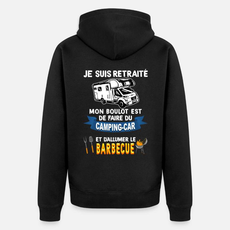 Camping-car boulot barbecue - Veste à capuche bio Premium Unisexe - noir