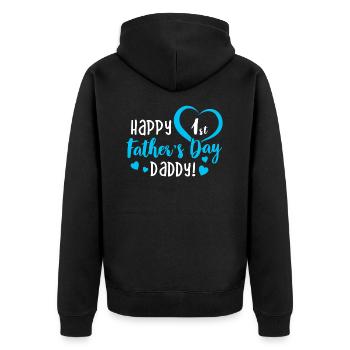 Joyeux 1er enfant de la fête des pères - Veste à capuche bio Premium Unisexe - noir - Dos - Nico (187cm)