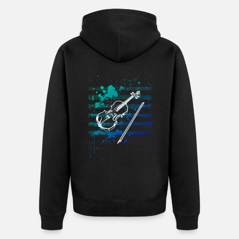 Violinenliebe - Unisex Premium Bio Zip Hoodie - Schwarz