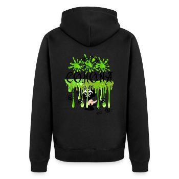 Corona toxic - Gift Idea - Funny T-Shirts - Unisex Premium Organic Zip Hoodie - black - Back - Nico (187cm)