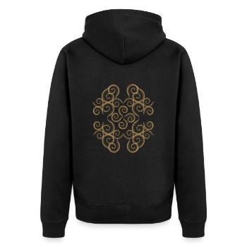 Motif orintal - Veste à capuche bio Premium Unisexe - noir - Dos - Nico (187cm)