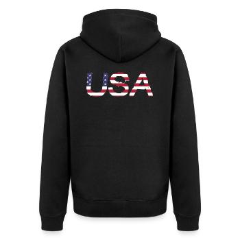 Les États-Unis aux couleurs du drapeau américain drapeau - Veste à capuche bio Premium Unisexe - noir - Dos - Nico (187cm)