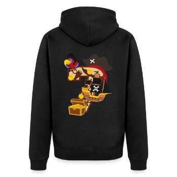 Fête pirate pour 7ème anniversaire numéro 7 - 7 ans - Veste à capuche bio Premium Unisexe - noir - Dos - Nico (187cm)