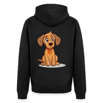 Niedliches Hundedesign für Hundebesitzer - Unisex Premium Bio Zip Hoodie - Schwarz - Hinten - Nico (187cm)