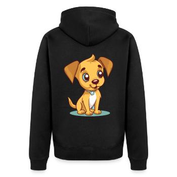 Conception de chien mignon pour les propriétaires de chiens - Veste à capuche bio Premium Unisexe - noir - Dos - Nico (187cm)