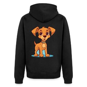 Conception de chien mignon pour les propriétaires de chiens - Veste à capuche bio Premium Unisexe - noir - Dos - Nico (187cm)
