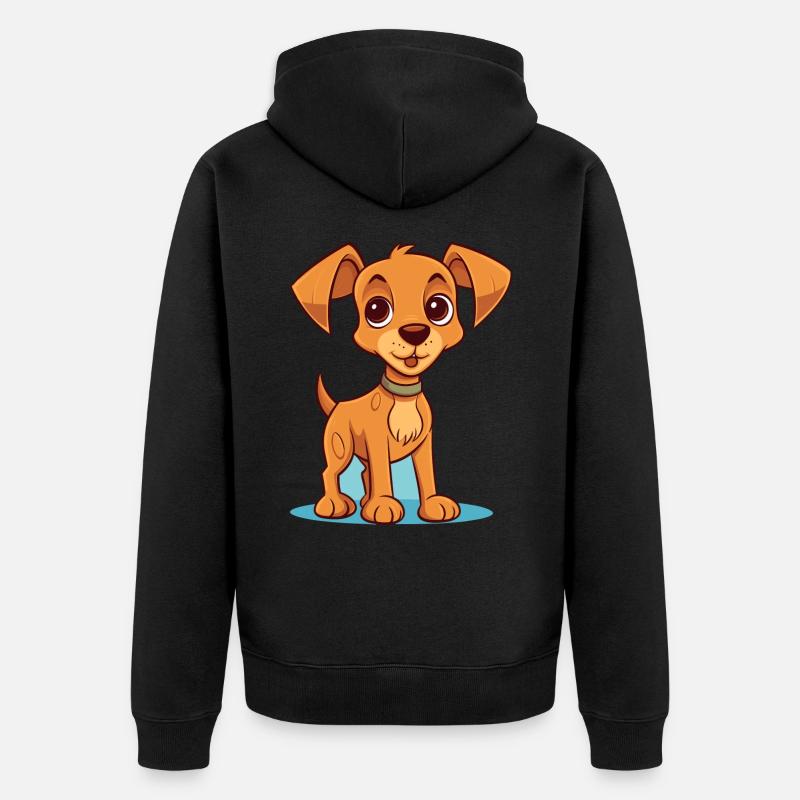 Conception de chien mignon pour les propriétaires de chiens - Veste à capuche bio Premium Unisexe - noir