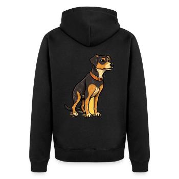 Conception de chien mignon pour les propriétaires de chiens - Veste à capuche bio Premium Unisexe - noir - Dos - Nico (187cm)
