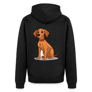 Conception de chien mignon pour les propriétaires de chiens - Veste à capuche bio Premium Unisexe - noir - Dos - Nico (187cm)