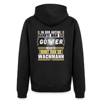 Gods in antiquity. Security guard today - Unisex Premium Organic Zip Hoodie - black - Back - Nico (187cm)