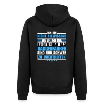 Unrivalled performance as an excavator operator - Unisex Premium Organic Zip Hoodie - black - Back - Nico (187cm)